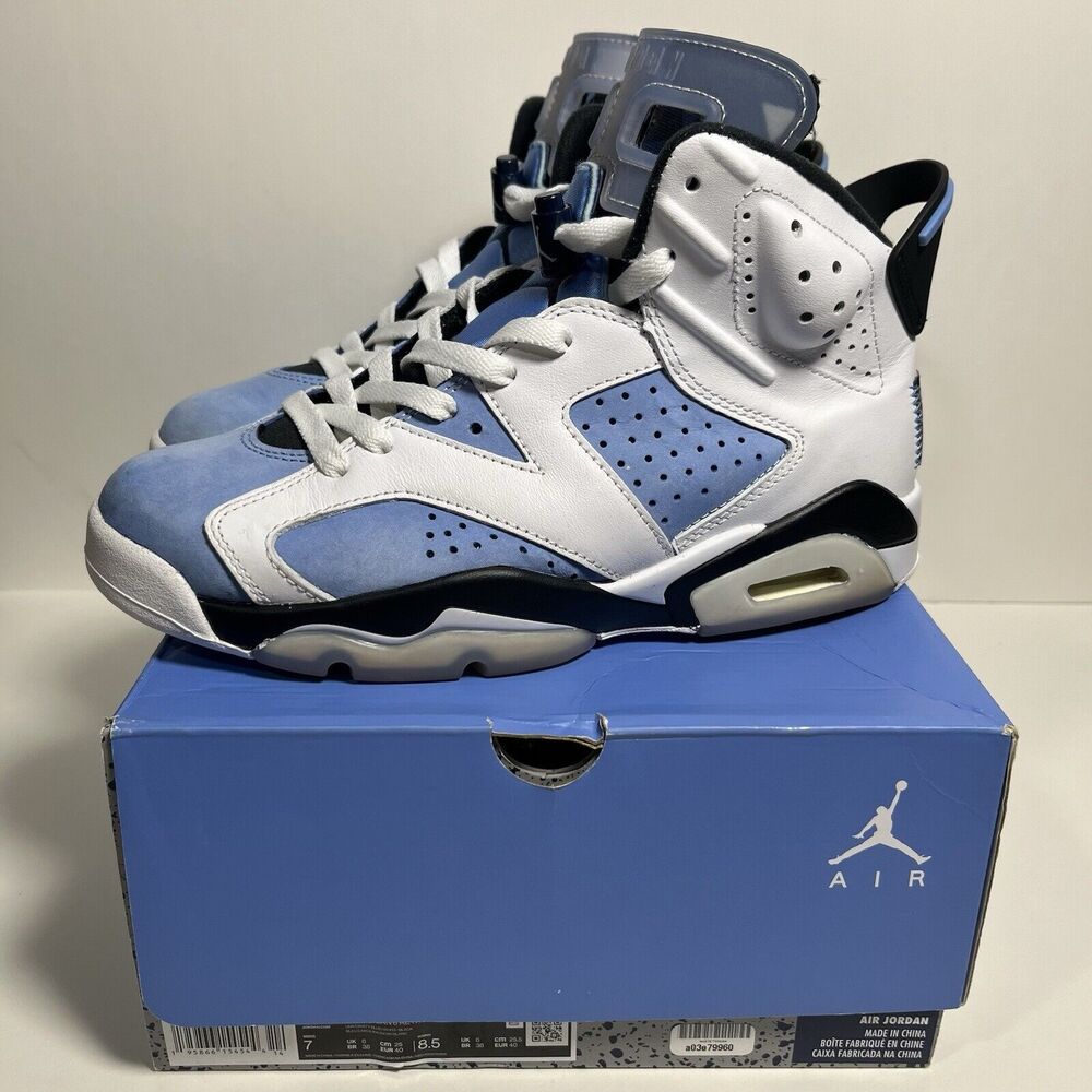 Size 7 MENS (rare size) / 8.5 W - Jordan 6 Retro Mid UNC Home University Blue